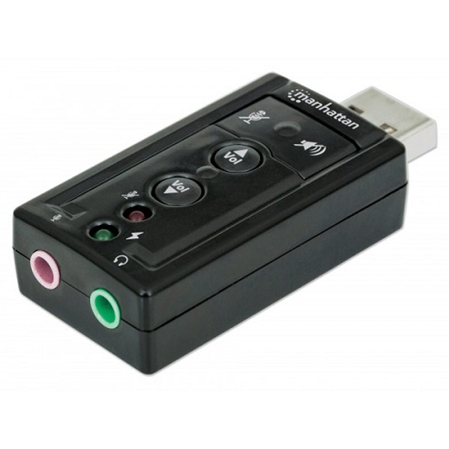 Звуковая плата USB 7.1 Manhattan 152341 3D Surround RTL Plug-and-Play Black - изображение 4
