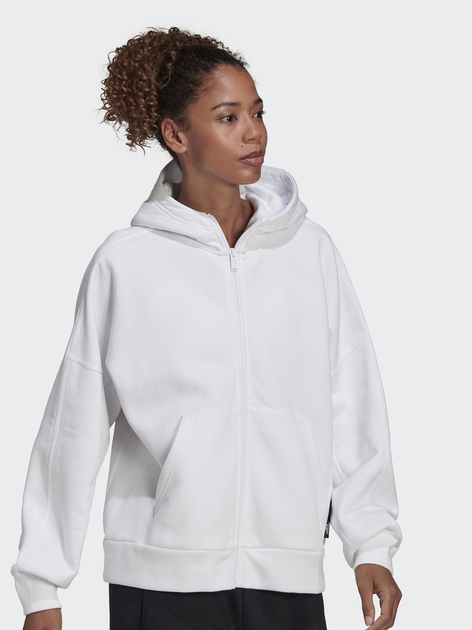 Bluza damska rozpinana streetwear z kapturem Adidas W Sl Hd Fz HE1742 S Biała (4065423148278) - obraz 3