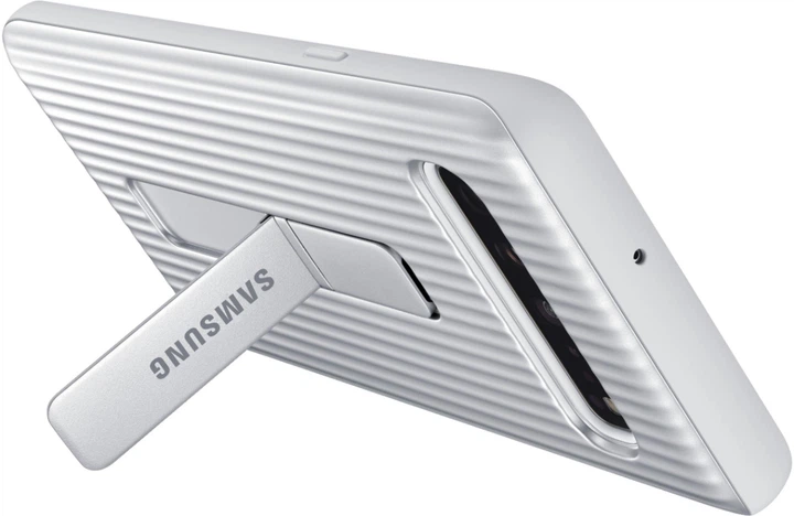 Чехол противоударный с подставкой Protective Rugged Standing Cover SM-G977 для Samsung Galaxy S10 5G (6.7") Silver - изображение 2