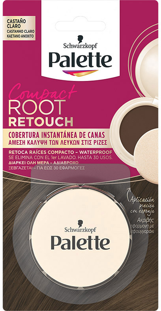 Korektor do odrostów i siwych włosów Schwarzkopf Palette Compact Root Retouch Jasnobrązowy 3 g (8410436409933) - obraz 1