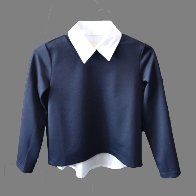 Блуза с регланом для девочки Hawk Kids PR3 140 Белый Синий - Фото 1 Блуза с регланом для девочки Hawk Kids PR3 140 Белый Синий - изображение 1