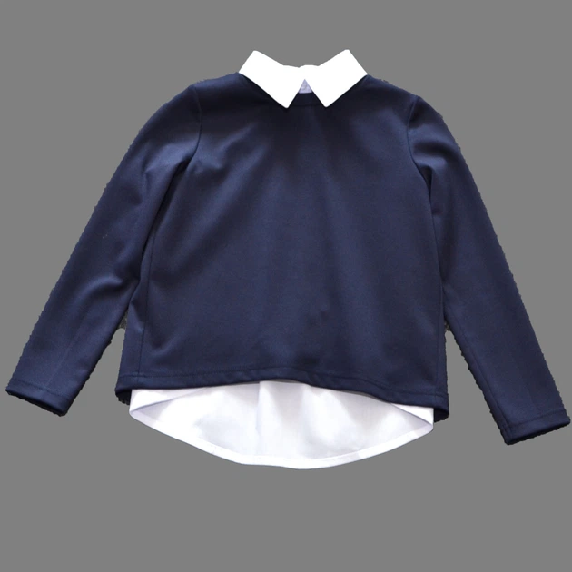 Блуза с регланом для девочки Hawk Kids PR3 140 Белый Синий - Фото 2 Блуза с регланом для девочки Hawk Kids PR3 140 Белый Синий - изображение 2