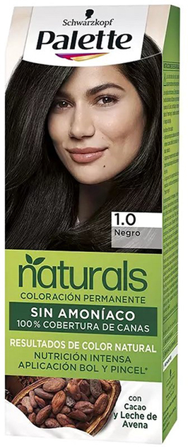 Trwała farba kremowa do włosów Schwarzkopf Palette Naturals Color Creme 1.0 Czarny (8410436363389) - obraz 1