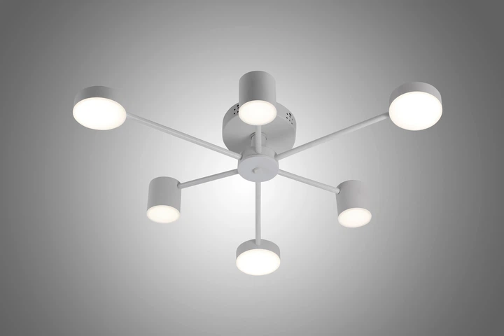 Люстра світлодіодна LED в стилі LOFT на 6 модулів біла Свет SY-7800/6 WH - Фото 2 Люстра світлодіодна LED в стилі LOFT на 6 модулів біла Свет SY-7800/6 WH - зображення 2