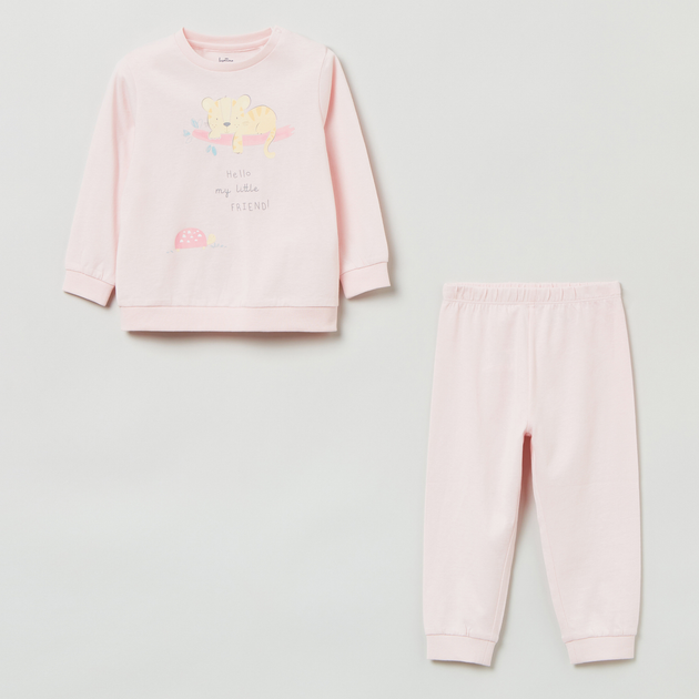 Piżama (longsleeve + spodnie) dziecięca OVS Pajama Girl Heavenly Pin 1812959 92 cm Różowa (8056781437841) - obraz 1