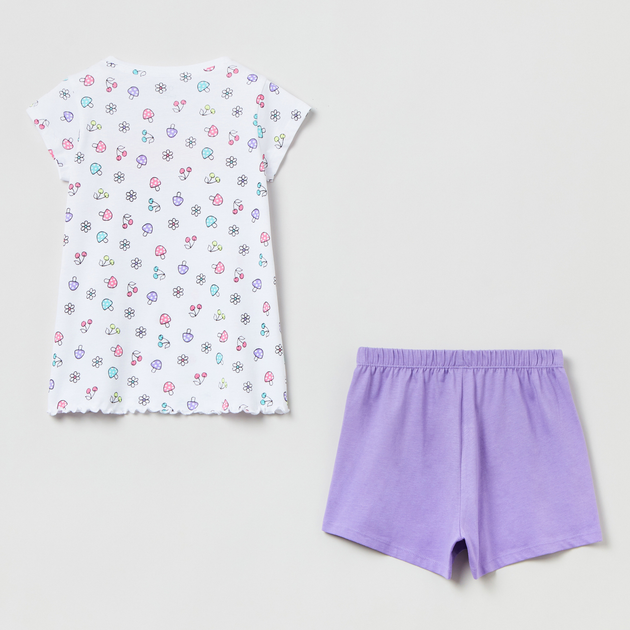 Піжама літня дитяча OVS Pyjama Sp Fruits + Top Aop 1802811 122 см Violet (8056781091678) - зображення 2