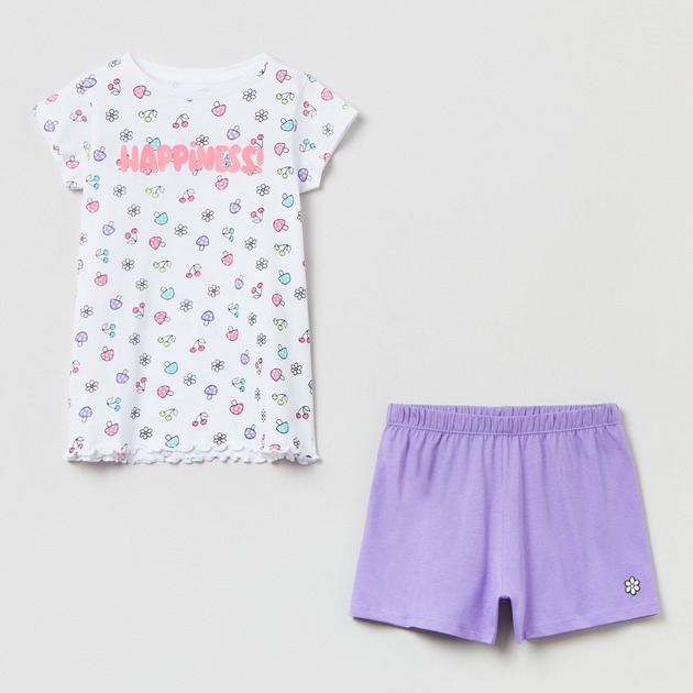 Піжама літня дитяча OVS Pyjama Sp Fruits + Top Aop 1802811 140 см Violet (8056781091708) - зображення 1