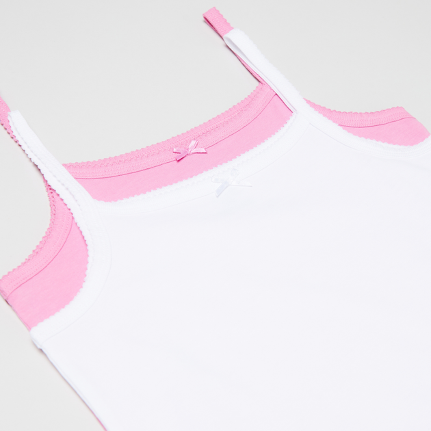 Набір підліткових майок 2 шт для дівчинки OVS Pk2 Singlet Cyclamen 1811091 146 см Білий/Рожевий (8056781250549) - зображення 3