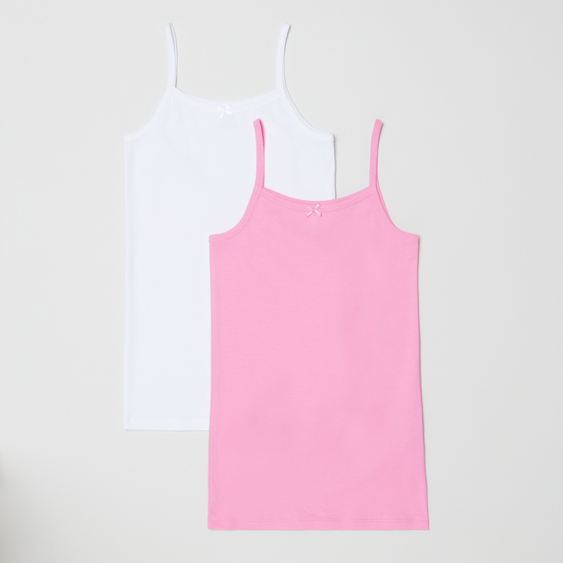 Набір майок 2 шт OVS Pk2 Singlet Cyclamen 1811143 170 см White/Pink (8056781251089) - зображення 1