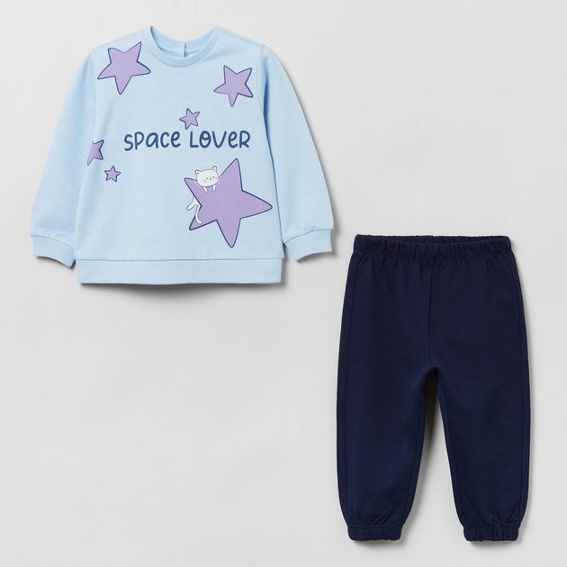 Komplet (bluza + spodnie) dla dzieci OVS Jogging Set Insignia Blu 1817504 98 cm Blue/Light Pink (8056781509814) - obraz 1