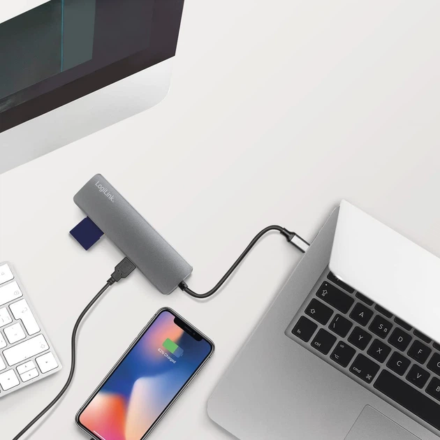 USB-хаб Logilink USB Type-C 6-in-1 (4052792053067) - зображення 3
