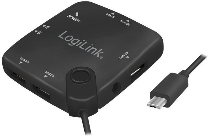 Hub USB 7 w 1 microUSB Logilink (4052792053128) - obraz 2