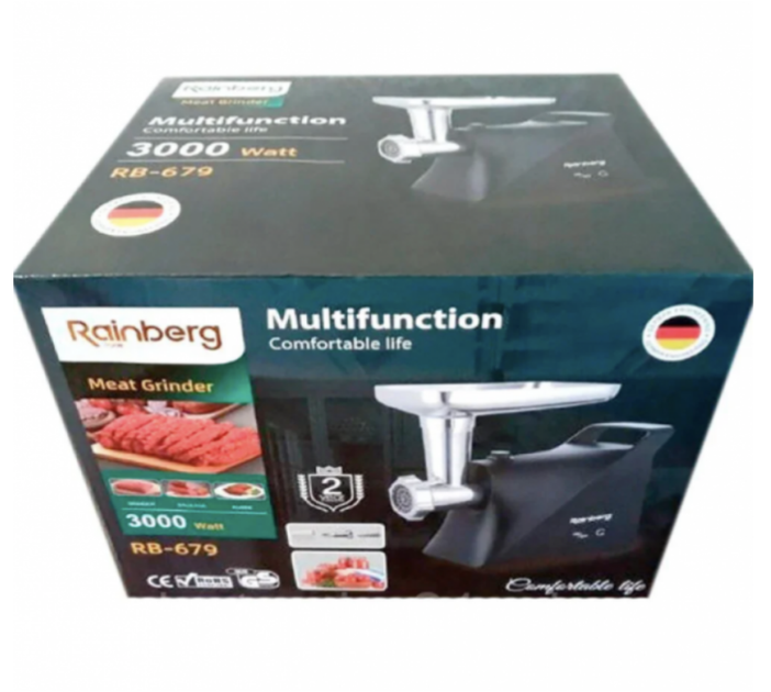 Мясорубка Rainberg RB-679 3000W Black 2в1 Электрическая Электро соковыжималка Электро мясорубка(RB-679-AV) - изображение 4