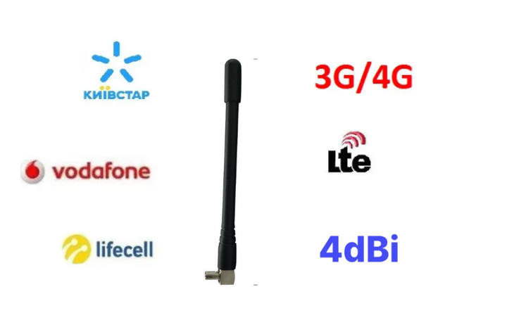 4G LTE 3G GSM 4 dBi 700-2700 MHz терминальная антенна CRC9 для модемов, роутеров и других устройств - изображение 2
