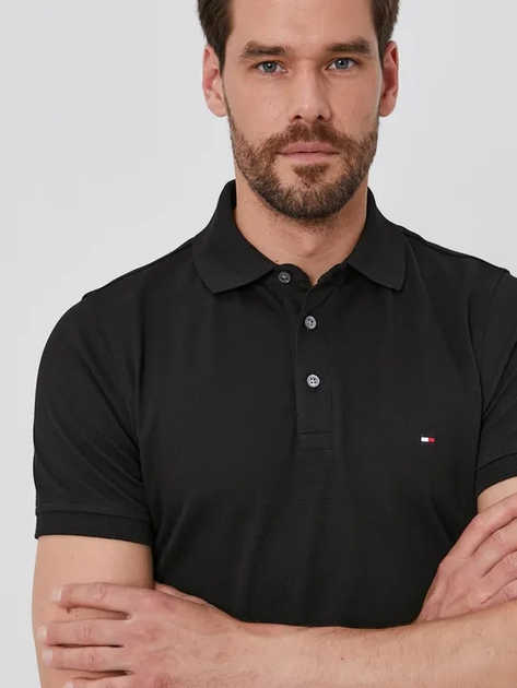 Koszulka polo męska Tommy Hilfiger MW0MW17770-BDS L Czarna (8720113850225) - obraz 4
