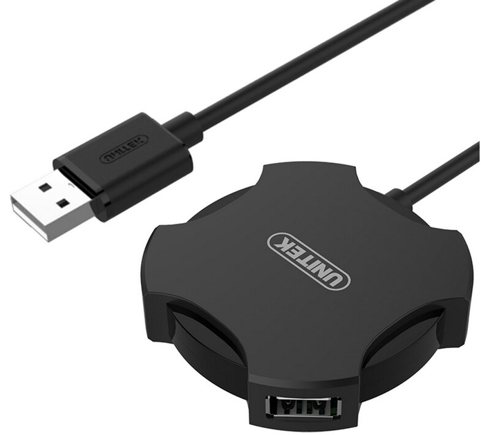 USB-hub Unitek USB 2.0 4-in-1 360° (4894160017727) - obraz 1