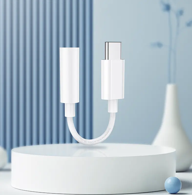 Перехідник Hoco LS35 Type-C – AUX 3.5 мм 8 см білий - изображение 4