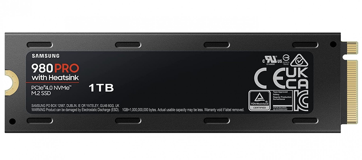 SSD Samsung 980 Pro 1TB с радиатором (MZ-V8P1T0CW), M.2 PCIe