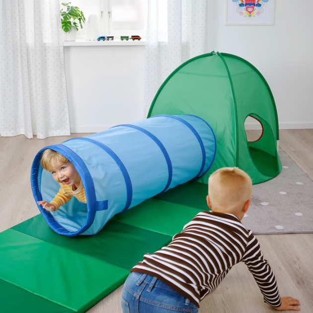 Игровой туннель детский IKEA DVÄRGMÅS 805.280.31 голубой / зеленый - Фото 3 Игровой туннель детский IKEA DVÄRGMÅS 805.280.31 голубой / зеленый - изображение 3