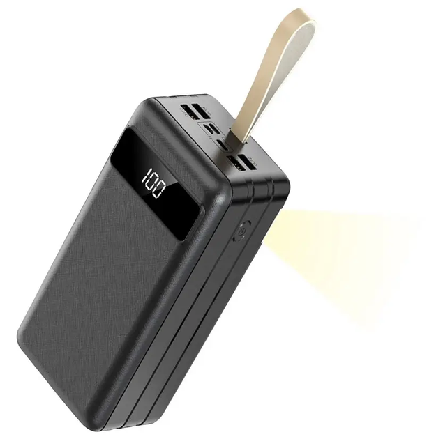 Потужний PowerBank Sprange SR-P8 60000 mAh із вбудованим ліхтариком / Зовнішній акумулятор чорний - Фото 1 Потужний PowerBank Sprange SR-P8 60000 mAh із вбудованим ліхтариком / Зовнішній акумулятор чорний - зображення 1