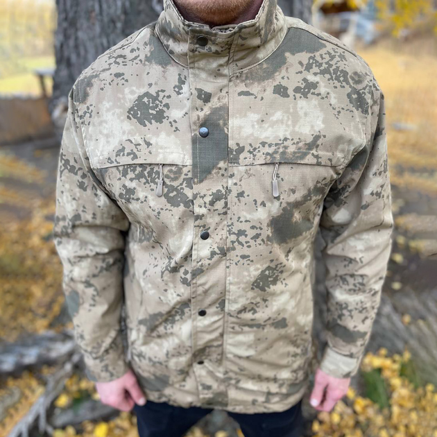Мужская демисезонная Куртка Ripstop с капюшоном и высокой горловиной камуфляж размер M - изображение 1