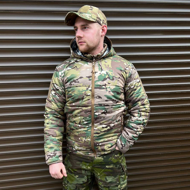 Демисезонная мужская Куртка с капюшоном на подкладке Omni-Heat мультикам размер 4XL - изображение 1