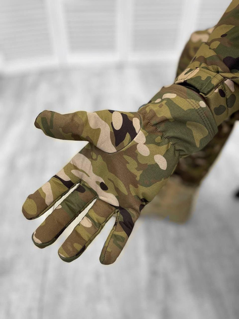 Водонепроницаемые зимние перчатки SoftShell на флисе с эластичной манжетой мультикам размер M/XL - изображение 2