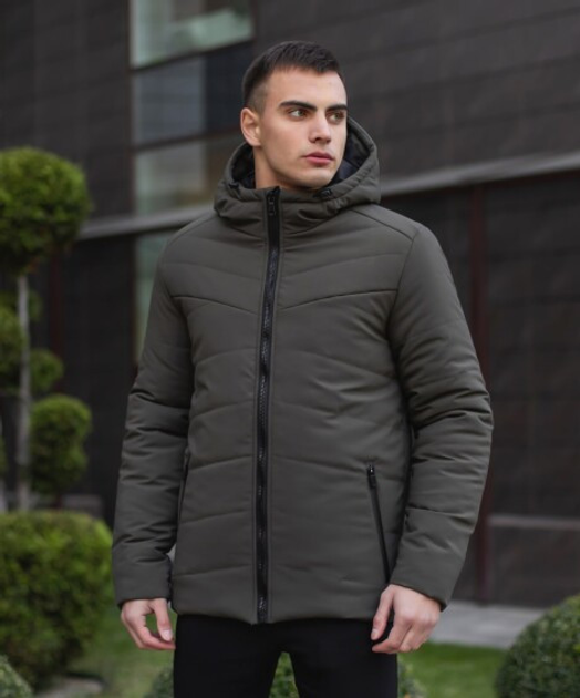 Зимняя мужская Куртка Pobedov "Dzen" до -18°C с капюшоном на силиконе хаки размер L - изображение 2