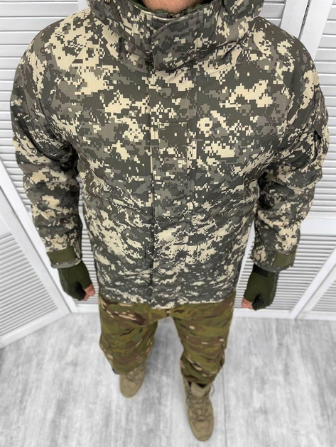 Мужская зимняя Куртка SoftShell до -20°C со съемной флисовой подкладкой пиксель размер L - изображение 1