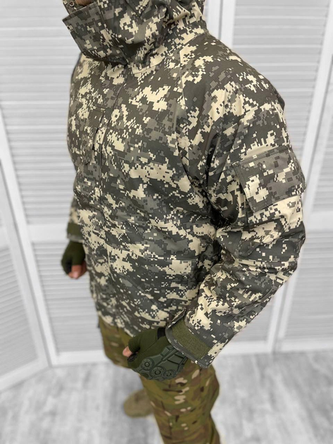 Мужская зимняя Куртка SoftShell до -20°C со съемной флисовой подкладкой пиксель размер L - изображение 2