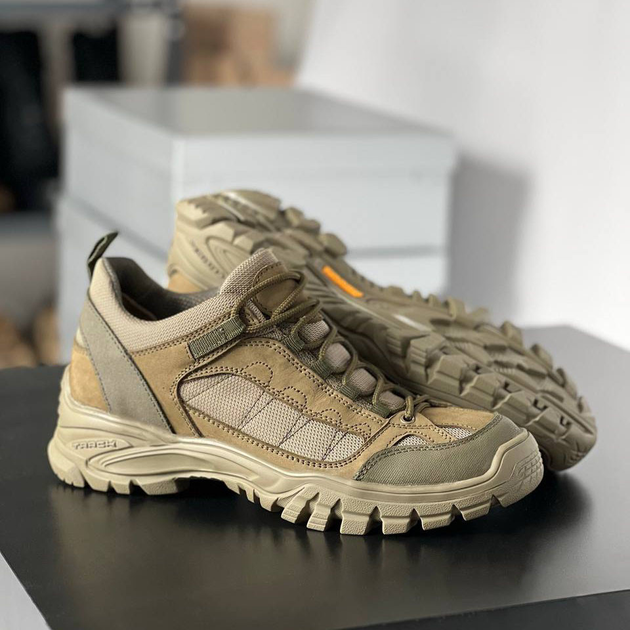Універсальні літні Кросівки OTAMAN - mini з гнучкою амортизуючою підошвою / Нубукове Взуття олива розмір 44 - зображення 1