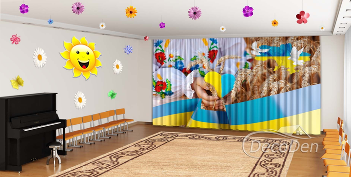 Патріотичні Фото Штори в дитячий сад PHOTODECOR "Патріотичні з пшеницею" - зображення 1