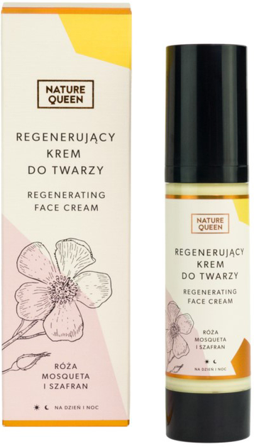 Krem do twarzy regenerujący Nature Queen Róża i Szafran 50 ml (5902610971266) - obraz 1