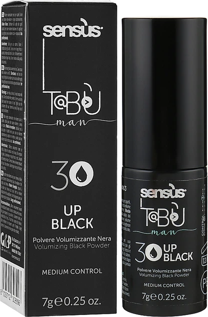 Черная пудра для объема волос - Sensus Tabu Up 30 Black 7g (877582-79887) - изображение 2