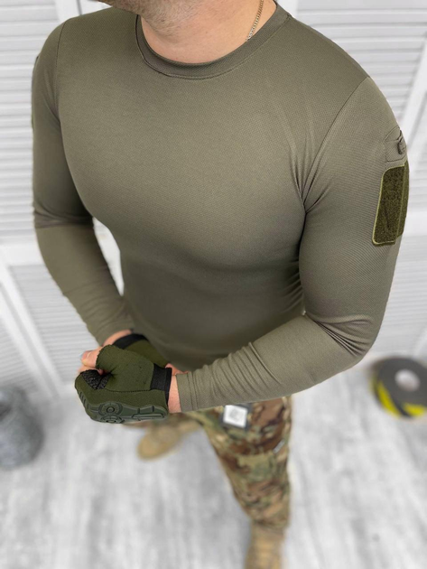 Чоловічий щільний Гольф з липучками під шеврони / Універсальний Лонгслів хакі розмір XL - зображення 1