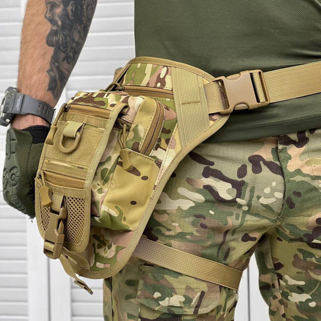 Поясна Сумка на ногу Cordura 1000D з 5-ма кишенями мультикам розмір 30,5x12,5х22,8 см - зображення 1