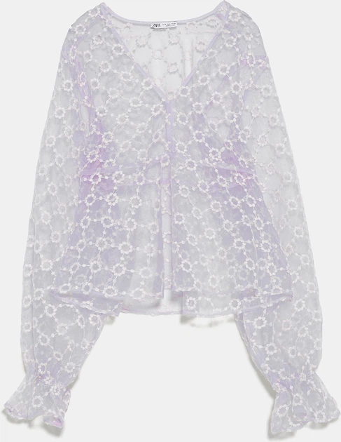 Блузка женская Zara 1198/460/018 M Сиреневая (01198460018037