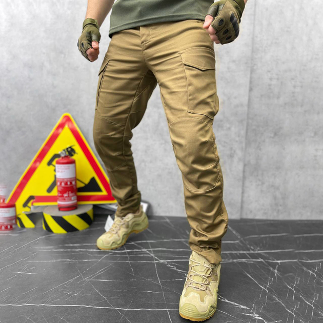 Чоловічі міцні Штани Kayman з накладними кишенями / Щільні Брюки коттон койот розмір 2XL - зображення 1