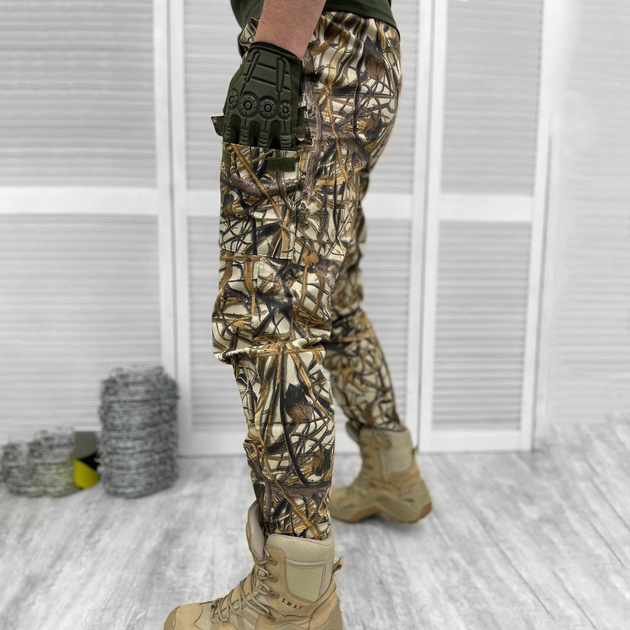 Мужские крепкие Брюки с накладными карманами / Плотные Брюки саржа светлый камуфляж размер M - изображение 2