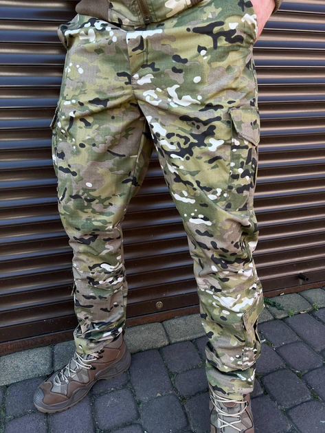 Мужские весенние брюки с накладными карманами / Крепкие водонепроницаемые Брюки мультикам размер 56 - изображение 1