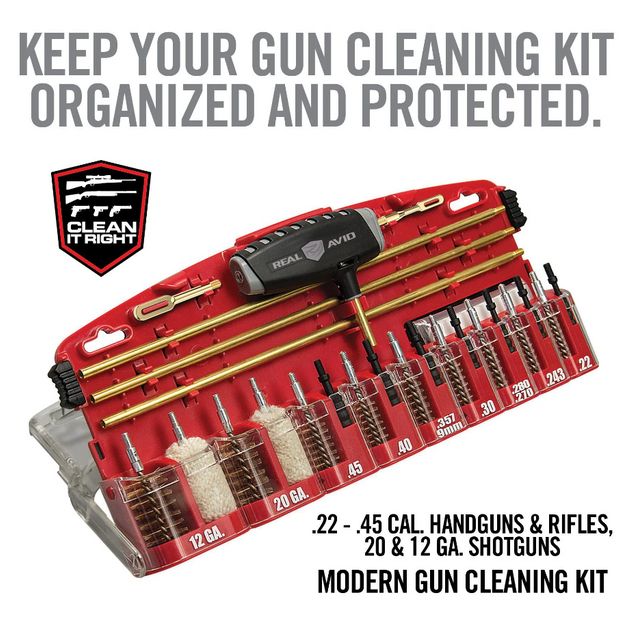 Набор для чистки оружия Real Avid Gun Boss Pro Universal Cleaning Kit калибра 0.22 - 0.45, 20/12 GA - изображение 1