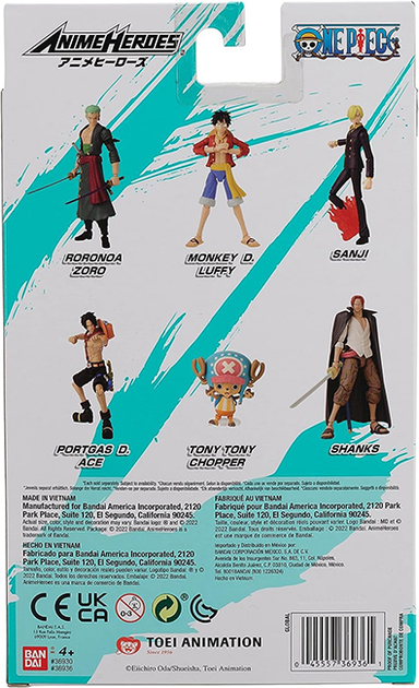 Boneco One Piece Bandai Sanji Luff ou Tony Tony Chopper Anime Heroes -  Barra Rey