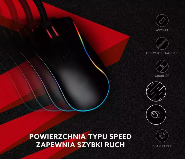 Ігрова поверхня Savio Turbo Dynamic L 700 x 300 x 3 mm Black-Red (SAVGTDL) - зображення 5