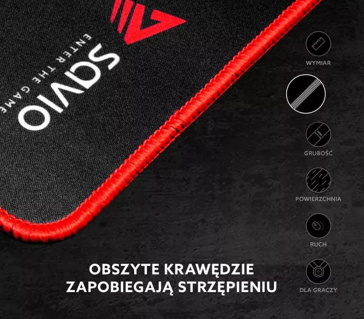 Ігрова поверхня Savio Turbo Dynamic XL 900 x 400 x 3 mm Black-Red (SAVGTDXL) - зображення 3