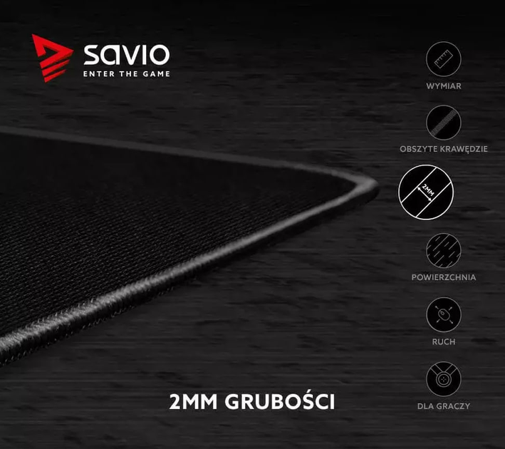 Ігрова поверхня Savio Precision Control L 700 x 300 x 3 mm Black (SAVGPCL) - зображення 3