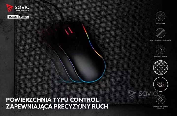 Ігрова поверхня Savio Precision Control XXL- Black Edition 1000 x 500 x 3 mm (SAVGBEPCXXL) - зображення 3
