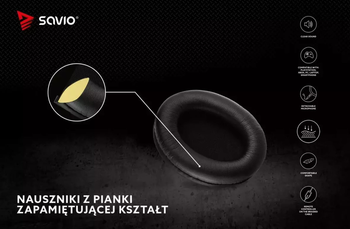 Навушники з мікрофоном Savio Nexus Black (SAVGH-NEXUS) - зображення 10