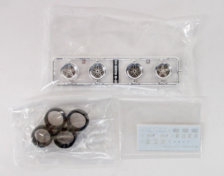 Сборная модель 1/24 комплект колес HART5 (5H) 14inch Tire & Wheel Set Aoshima 05436 - изображение 2