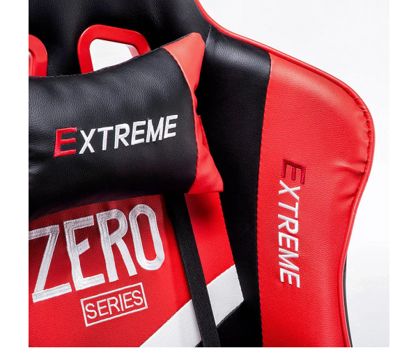 Ігрове крісло для геймерів та роботи EXTREME ZERO чорно червоне геймерське крісло для дому - изображение 6