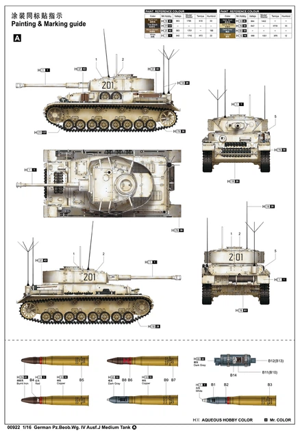 Сборная модель 1/16 cредний немецкий танк Pz.Beob.Wg. IV Ausf.J Trumpeter 00922 - изображение 10